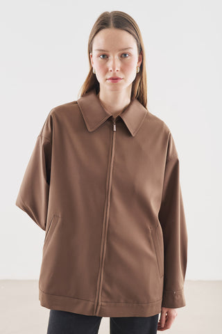 Cuff Detail Jacket Brown