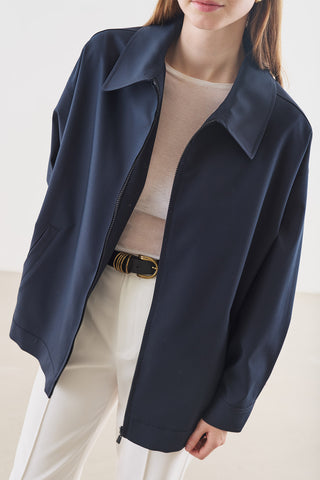 Cuff Detail Jacket Navy Blue