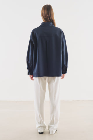 Cuff Detail Jacket Navy Blue