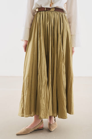 Pleated Maxi Skirt Sage Green