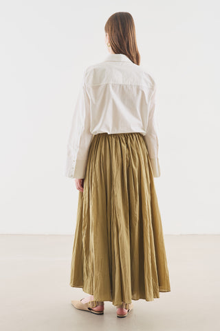 Pleated Maxi Skirt Sage Green
