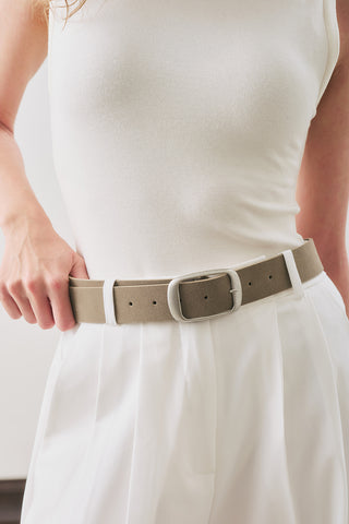 Suede Look Buckle Belt Mink