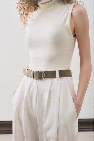 Suede Look Buckle Belt Mink