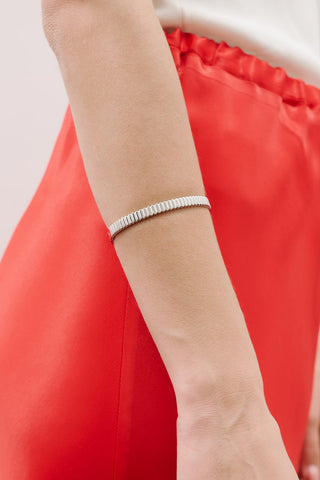 Block Detail Bracelet Silver