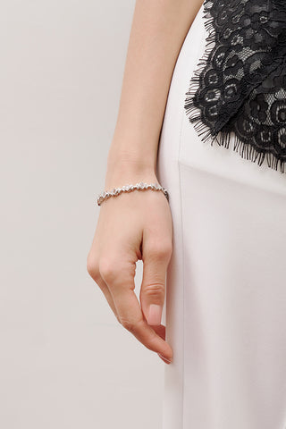 Square Stone Bracelet Silver