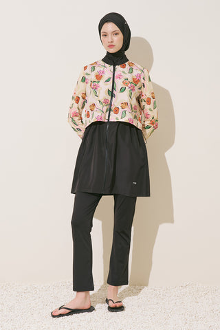 Zip-Front 3-Piece Modest Swim Set Pure Floral