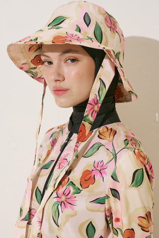 Bucket Hat With String Pure Floral
