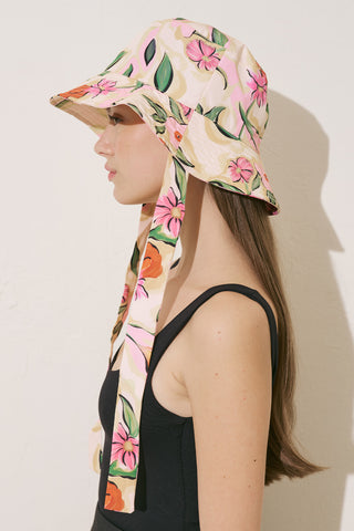 Bucket Hat With String Pure Floral