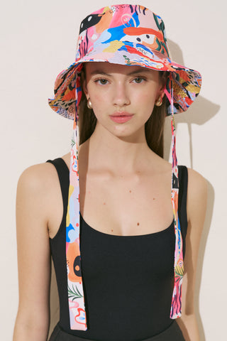 Bucket Hat With String Abstract
