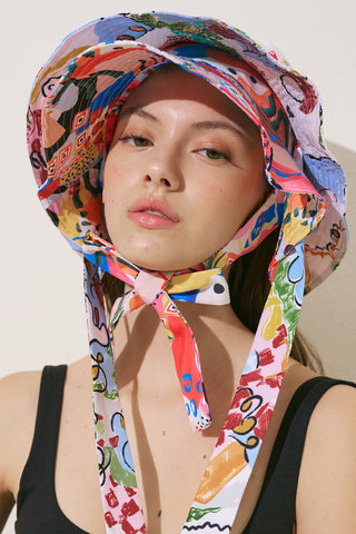Bucket Hat With String Abstract