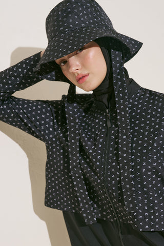 Bucket Hat With String Logo Pattern