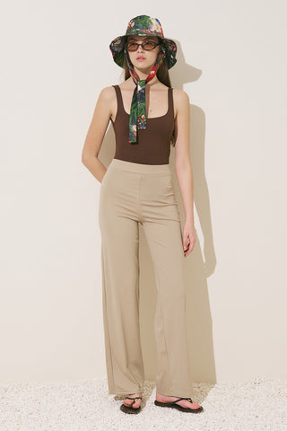 Wide Leg Swim Pants Green