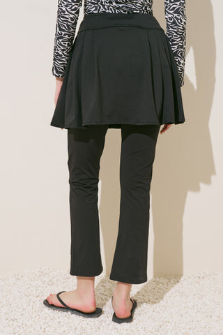Pleated Detail Swim Skirt Black
