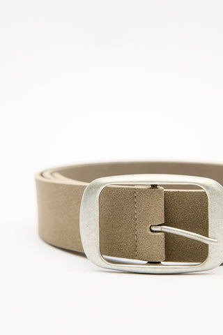 Suede Look Buckle Belt Mink