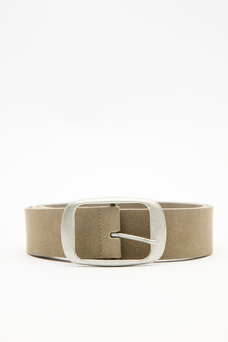 Suede Look Buckle Belt Mink