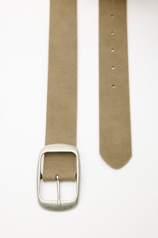 Suede Look Buckle Belt Mink
