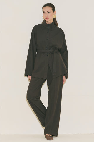 Yui Belted Jacket Brown