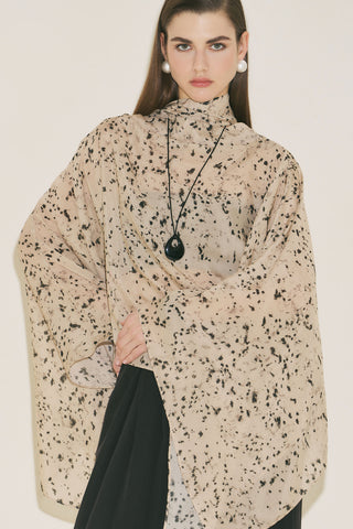 Patterned Blouse With Scarf Detail Animal