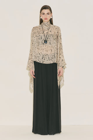 Patterned Blouse With Scarf Detail Animal