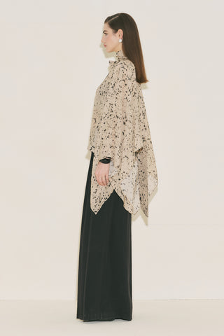 Patterned Blouse With Scarf Detail Animal