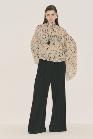 Patterned Blouse With Scarf Detail Animal
