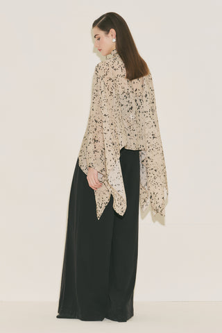 Patterned Blouse With Scarf Detail Animal