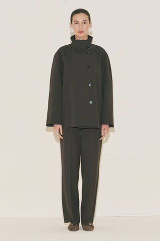 Henna High Neck Trench Coat Brown