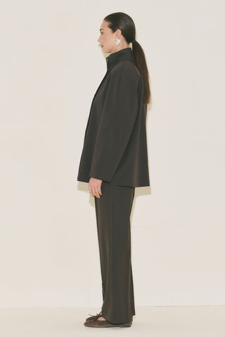 Henna High Neck Trench Coat Brown
