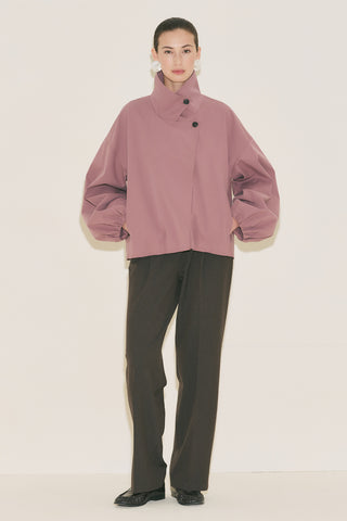 Melva Short Trench Coat With Wide Sleeves Dusty Rose