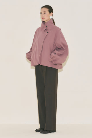 Melva Short Trench Coat With Wide Sleeves Dusty Rose