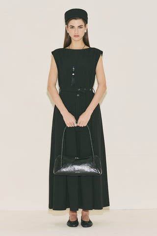Premium Belted Dress Black
