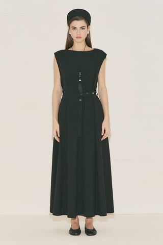Premium Belted Dress Black