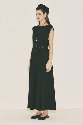 Premium Belted Dress Black