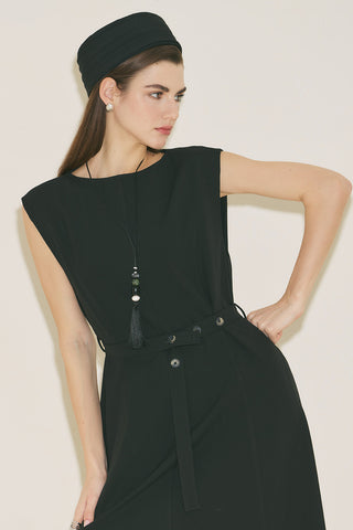 Premium Belted Dress Black