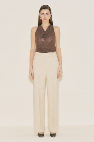 Classic Straight Trousers Beige