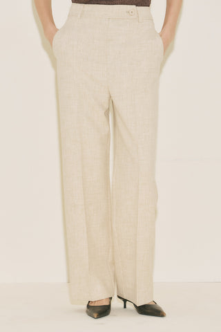 Classic Straight Trousers Beige