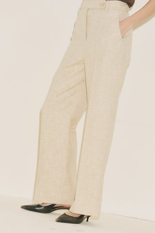 Classic Straight Trousers Beige