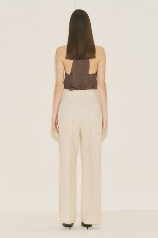 Classic Straight Trousers Beige