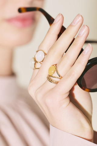 Pear Ring Set Gold