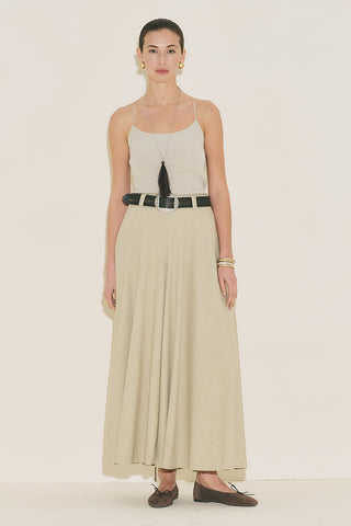 Wide Skirt Effect Trousers Green