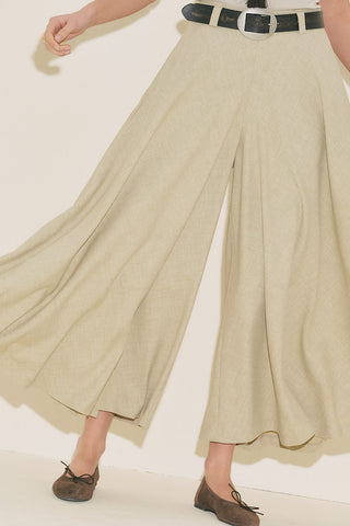 Wide Skirt Effect Trousers Green