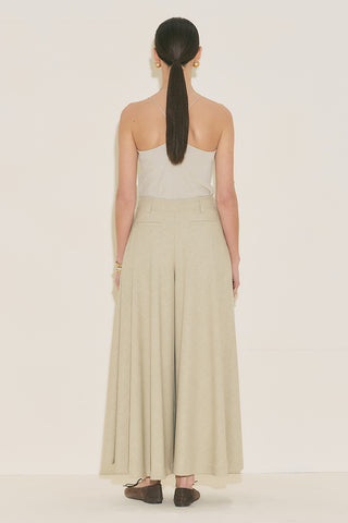 Wide Skirt Effect Trousers Green