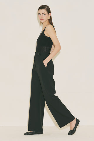 Classic Straight Trousers Black