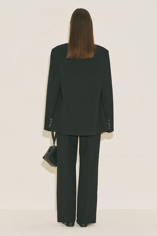 Contrast Collar Blazer Black