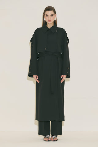 Limited Edition Wide Sleeve Trench Coat Black