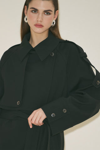 Limited Edition Wide Sleeve Trench Coat Black
