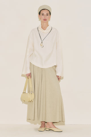 Textured Drape Blouse Pearl