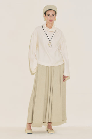 Textured Drape Blouse Pearl