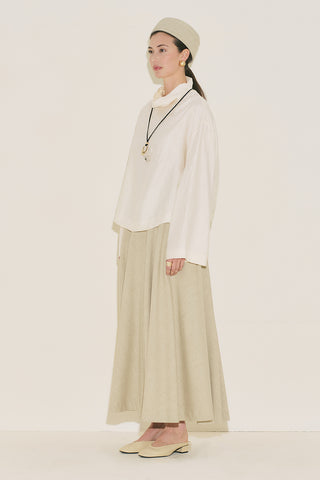 Textured Drape Blouse Pearl