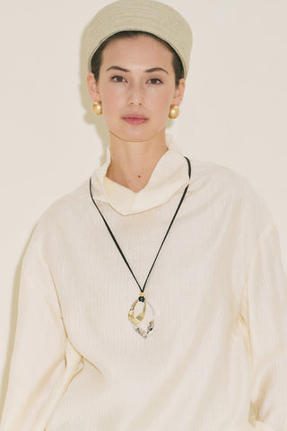 Textured Drape Blouse Pearl